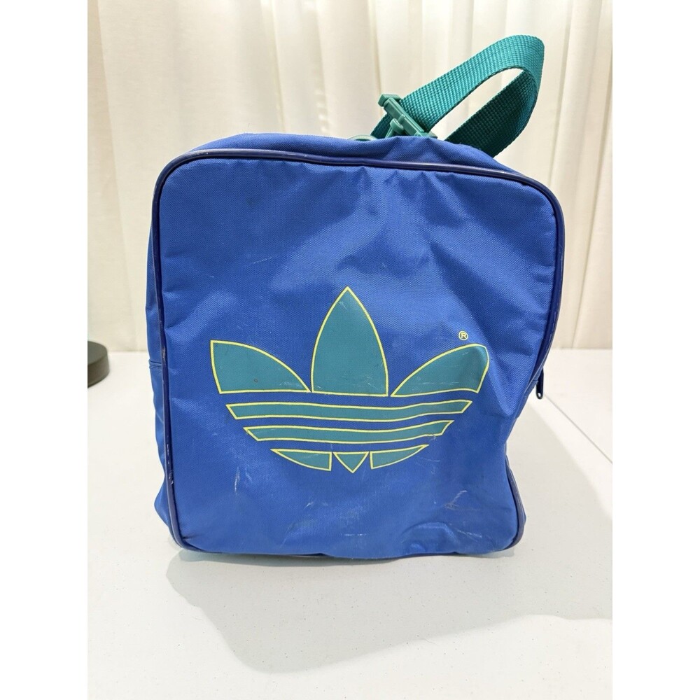 Vintage Adidas Large Sports Equipment Duffle Bag Blue Large Logo Rare HTF - Picture 4 of 11